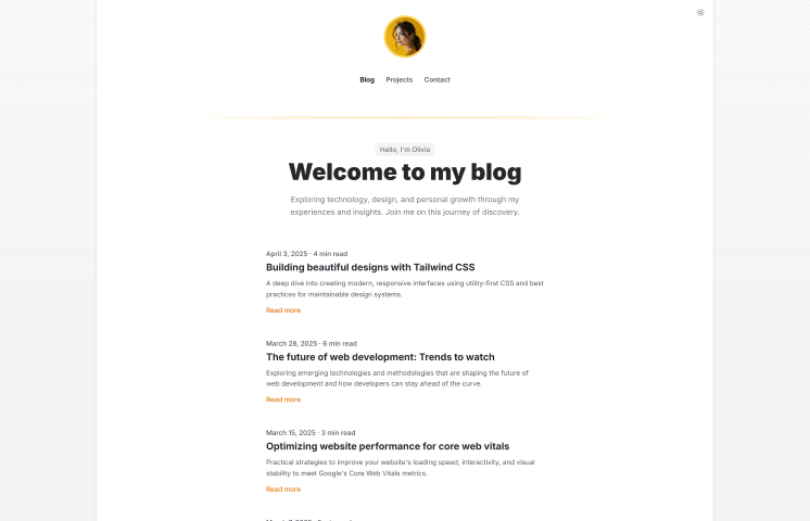 Featured image of Blog Tailwind CSS template