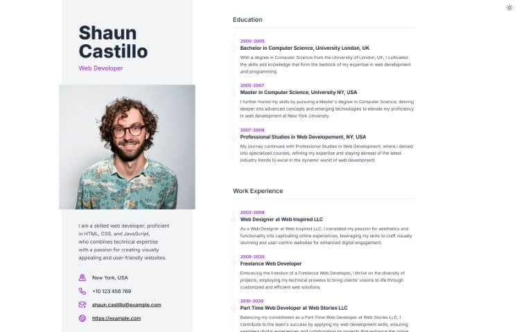 Featured image of Resume Alternate Tailwind CSS template