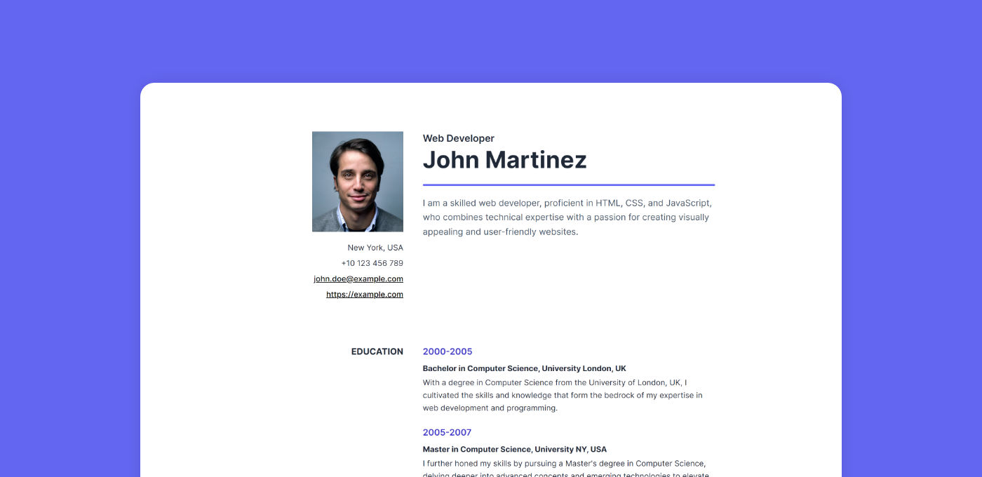 Featured Image of Resume Tailwind CSS